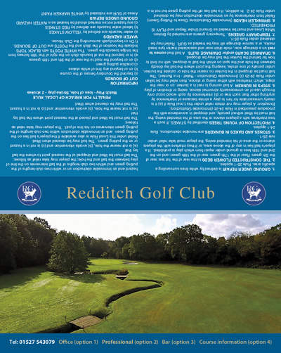 Redditch Golf Club golf scorecard cover by K&M Golf