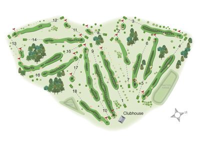 Wollaton Park Golf Club overall course map by K&M Golf