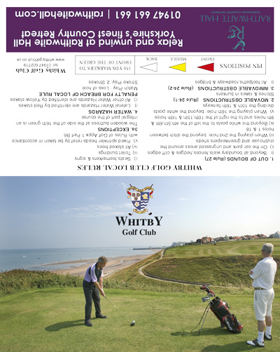 Whitby Golf Club golf scorecard cover by K&M Golf