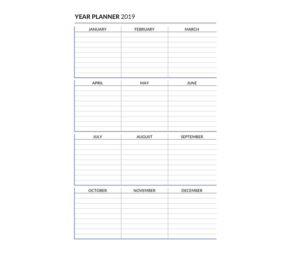 A forward year planner in golf diaries by K&M Golf