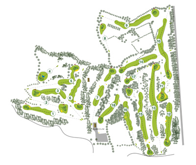 Coed-Mwstwr Golf Club overall course map by K&M Golf