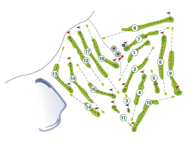 Knaresborough Golf Club overall course map by K&M Golf